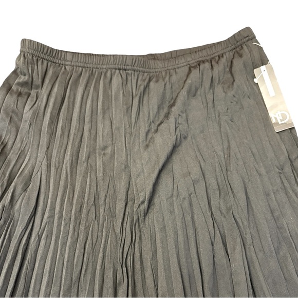 NWT New Directions Skirt Krinkled Pleated Flowy Black Elastic Waist Small - Picture 3 of 11